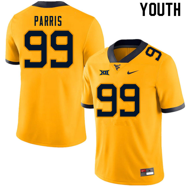 NCAA Youth Kaulin Parris West Virginia Mountaineers Gold #99 Nike Stitched Football College Authentic Jersey VJ23M06AO